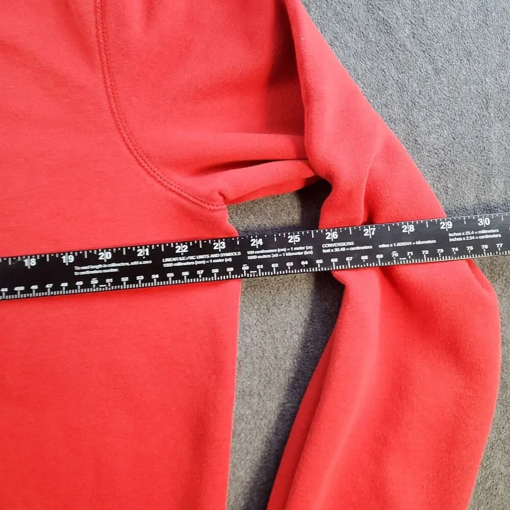 Nike Sweatshirt Men’s Large Red Classic  Swoosh Logo Athletic Pullover Fleece Li